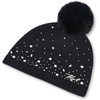 image:imageKarl Lagerfeld Womens Crystal and Pearl Studs Faux Fur Pom BeanieBlack