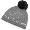 image:imageKarl Lagerfeld Womens Crystal and Pearl Studs Faux Fur Pom BeanieHeather Granite