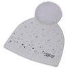 image:imageKarl Lagerfeld Womens Crystal and Pearl Studs Faux Fur Pom BeanieIvory