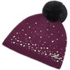 image:imageKarl Lagerfeld Womens Crystal and Pearl Studs Faux Fur Pom BeanieRaisin
