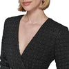 image:imageKarl Lagerfeld Womens Embellished Buttons Long Sleeve V Neck Blazer DressBlackSilver