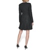 image:imageKarl Lagerfeld Womens Embellished Buttons Long Sleeve V Neck Blazer DressBlackSilver
