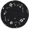 image:imageKarl Lagerfeld Womens Embroidered Karl Hearts BeretBlack