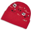 image:imageKarl Lagerfeld Womens Embroidered Karl Hearts Velboa Fleece Lined BeanieCrimson