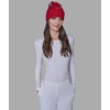 image:imageKarl Lagerfeld Womens Embroidered Karl Hearts Velboa Fleece Lined BeanieCrimson