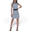 image:imageKarl Lagerfeld Womens Fancy Scoop Neck Sleeveless Mini DressChambray Blue MultiIndigo