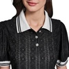image:imageKarl Lagerfeld Womens Floral Eyelet Collared Neck BlouseBlack