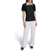 image:imageKarl Lagerfeld Womens Floral Eyelet Collared Neck BlouseBlack