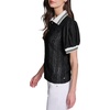 image:imageKarl Lagerfeld Womens Floral Eyelet Collared Neck BlouseBlack