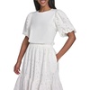image:imageKarl Lagerfeld Womens Floral Eyelet Summer Fashion Mixed Media DressSoft White