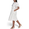 image:imageKarl Lagerfeld Womens Floral Eyelet Summer Fashion Mixed Media DressSoft White