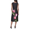 image:imageKarl Lagerfeld Womens Floral Square Neck Sleevelss Sheath DressBlack Pink Sherbet Combo