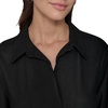 image:imageKarl Lagerfeld Womens Gathered Flounce Linen Longer Sleeved Shirt DressBlack