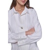 image:imageKarl Lagerfeld Womens Gathered Flounce Linen Longer Sleeved Shirt DressWhite
