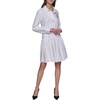 image:imageKarl Lagerfeld Womens Gathered Flounce Linen Longer Sleeved Shirt DressWhite