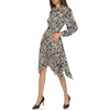 image:imageKarl Lagerfeld Womens Handkerchief Hem Belted Shirt DressBlackCream Multi