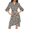 image:imageKarl Lagerfeld Womens Handkerchief Hem Belted Shirt DressBlackCream Multi