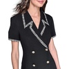 image:imageKarl Lagerfeld Womens Jacquard Trim Pleated Skirt Short Sleeve CoatBlack
