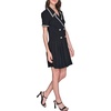 image:imageKarl Lagerfeld Womens Jacquard Trim Pleated Skirt Short Sleeve CoatBlack
