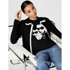 image:imageKarl Lagerfeld Womens Karl Choupette Logo Short Sleeve Whimsy SweaterBlackSoft White