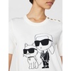image:imageKarl Lagerfeld Womens Karl Choupette Logo Short Sleeve Whimsy SweaterSoft WhiteBlack