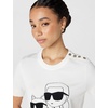 image:imageKarl Lagerfeld Womens Karl Choupette Logo Short Sleeve Whimsy SweaterSoft WhiteBlack