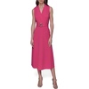 image:imageKarl Lagerfeld Womens Light Belted Sleeveless Midi DressFuchsia
