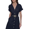 image:imageKarl Lagerfeld Womens Light Collared Short Sleeve Midi DressMarine