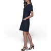 image:imageKarl Lagerfeld Womens Light Tie Neck Short Sleeve Mini DressMarine