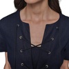 image:imageKarl Lagerfeld Womens Light Tie Neck Short Sleeve Mini DressMarine