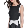 image:imageKarl Lagerfeld Womens Lined Arm Trim Scuba Crepe Sheath DressBlack  Soft White