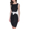 image:imageKarl Lagerfeld Womens Lined Arm Trim Scuba Crepe Sheath DressBlack  Soft White