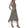 image:imageKarl Lagerfeld Womens Lined Belted Sleeveless Midi DressOyster Gray Black Combo