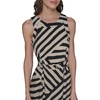 image:imageKarl Lagerfeld Womens Lined Belted Sleeveless Midi DressOyster Gray Black Combo