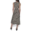 image:imageKarl Lagerfeld Womens Lined Belted Sleeveless Midi DressOyster Gray Black Combo