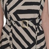image:imageKarl Lagerfeld Womens Lined Belted Sleeveless Midi DressOyster Gray Black Combo