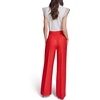 image:imageKarl Lagerfeld Womens Linen Pant Lightweight Sailor Pant Rosette Buttons PantsApple Red