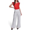 image:imageKarl Lagerfeld Womens Linen Pant Lightweight Sailor Pant Rosette Buttons PantsSoft White