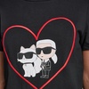 image:imageKarl Lagerfeld Womens Logo Heart Karl and Choupette Whimsical TShirtBlack
