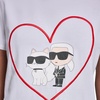 image:imageKarl Lagerfeld Womens Logo Heart Karl and Choupette Whimsical TShirtWhite