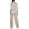 image:imageKarl Lagerfeld Womens Long Sleeve Collar Button Down All Over Print Oversized BlouseBisquePanna Cotta Muti