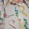 image:imageKarl Lagerfeld Womens Long Sleeve Collar Button Down All Over Print Oversized BlouseBisquePanna Cotta Muti