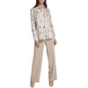 image:imageKarl Lagerfeld Womens Long Sleeve Collar Button Down All Over Print Oversized BlouseBisquePanna Cotta Muti