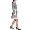 image:imageKarl Lagerfeld Womens Long Sleeve Collared All Over Print DRing Belt DressBlackBisque