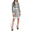 image:imageKarl Lagerfeld Womens Long Sleeve Collared All Over Print DRing Belt DressBlackBisque