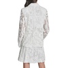 image:imageKarl Lagerfeld Womens Long Sleeve Collared Denim Emboridered Lace BlazerSoft White