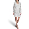 image:imageKarl Lagerfeld Womens Long Sleeve Collared Denim Emboridered Lace BlazerSoft White