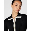 image:imageKarl Lagerfeld Womens Long Sleeve Collared Gold Buttons Essential SweaterBlackBirch