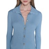 image:imageKarl Lagerfeld Womens Long Sleeve Collared Gold Buttons Essential SweaterGlacier