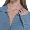image:imageKarl Lagerfeld Womens Long Sleeve Collared Gold Buttons Essential SweaterGlacier